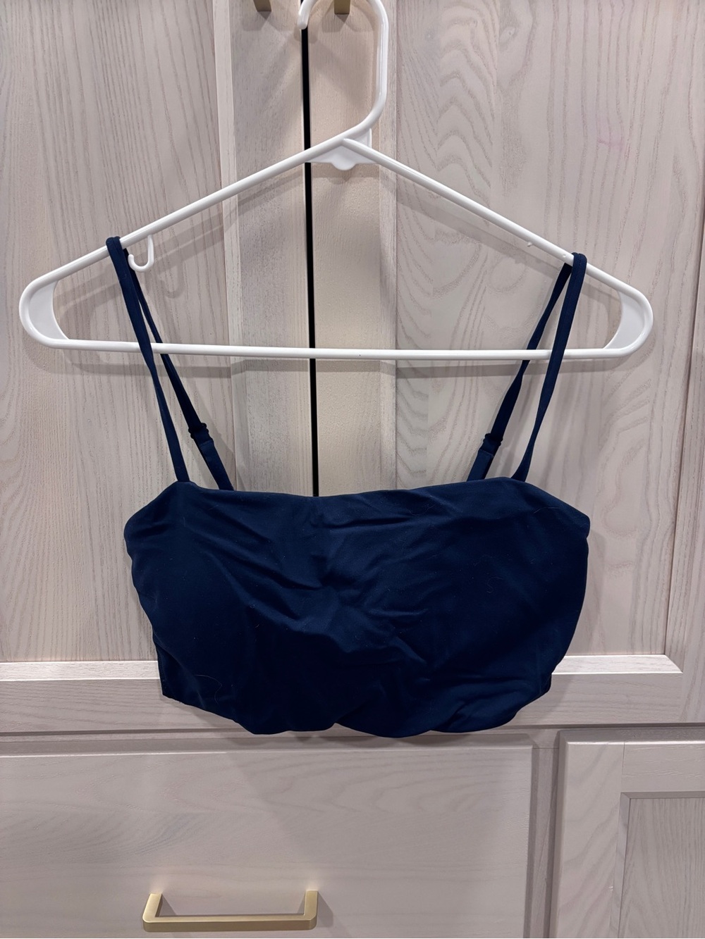 Navy lululemon bra with cheetah design on back